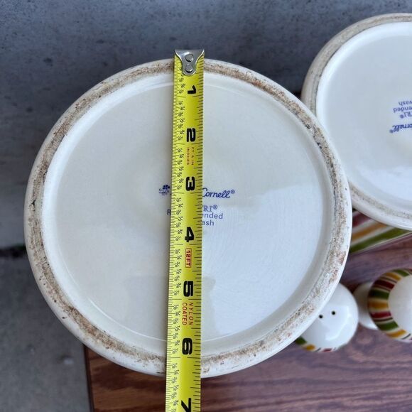 Vintage April Cornell For Silvestri Stoneware Canister Salt Pepper Shaker Set - Picture 14 of 16